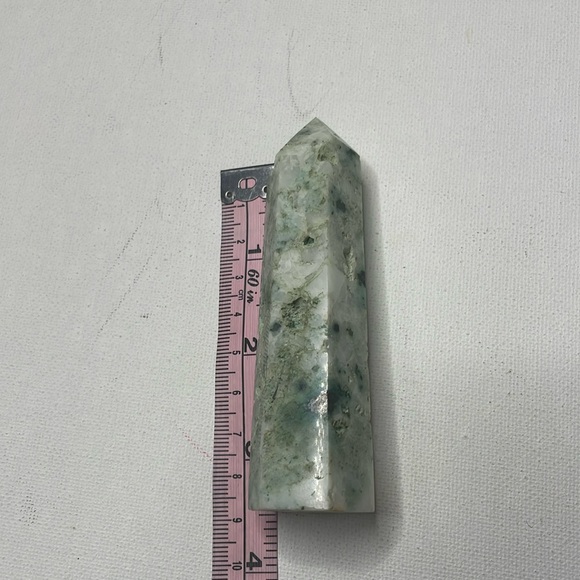 3.5" Fynchenite Phoenix Stone Malachite Turquoise Chrysocolla Tower - Picture 1 of 2